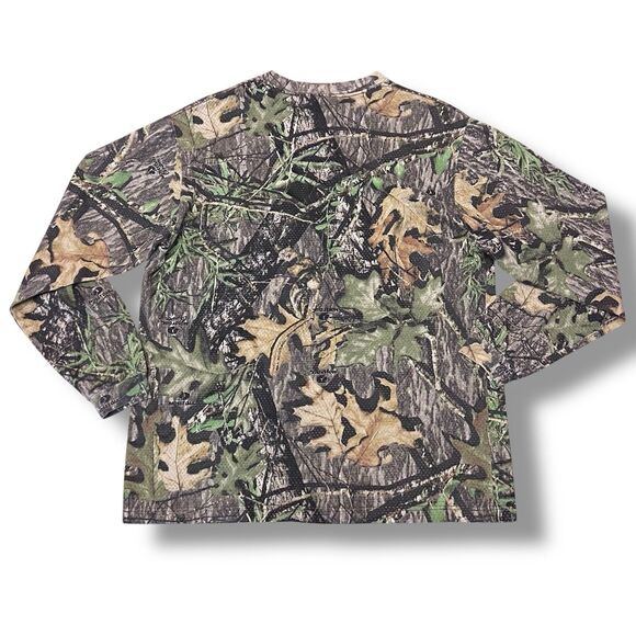 Field Staff T Shirt Mens XL Mossy Oak Camo Long Sleeve Crew Mesh VTG - Picture 3 of 9